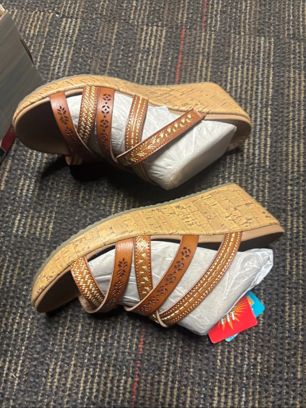 Skechers Women’s Multi-Strap Tan/Bronze Slide Sandals